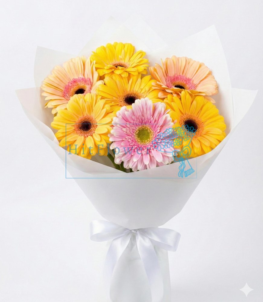 Букет цветов из: Герберы